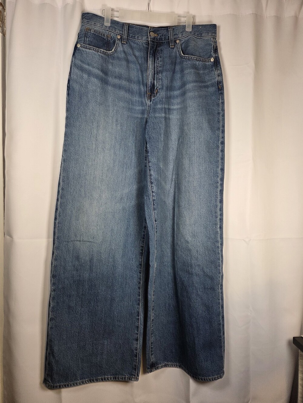 Madewell Super Wide Leg Jeans High Rise Denim Blue Jeans Women's Size 30